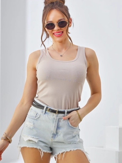 Royalfashion Baumwoll-Top für Damen mit Trägern und Herzen