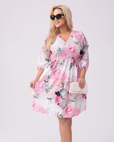 Royalfashion Knielanges Damenkleid mit Print PLUS SIZE