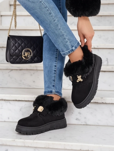 Royalfashion Damen Kurzstiefel a'la Schneestiefel Dobis