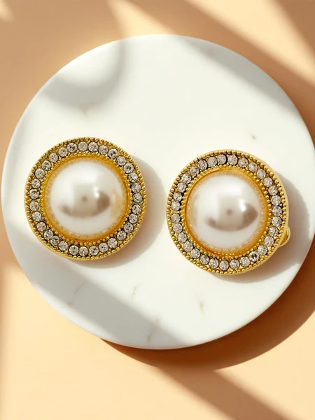 Royalfashion Damen-Clip-Ohrringe mit Perle Aurelia Perla