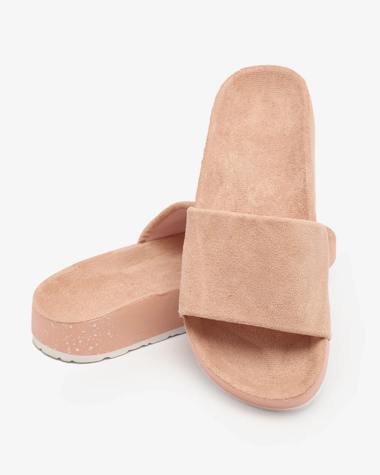 Royalfashion Hellrosa Damen Öko-Wildleder Ferixi Flip-Flops