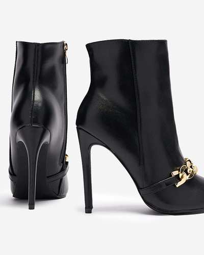 OUTLET Schwarze, mit einer Kette verzierte Stöckelschuhe Rittle- Footwear