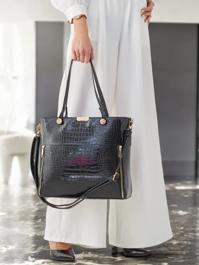 Royalfashion Glänzende Damenhandtasche mit Prägung