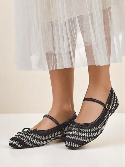 Royalfashion Damen-Ballerinas aus gewebtem Stoff mit Riemen Vanot