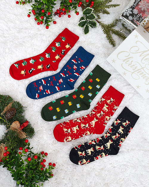 Royalfashion Довгі чоловічі шкарпетки Royalfashion Long Men's Christmas Socks 5/pack