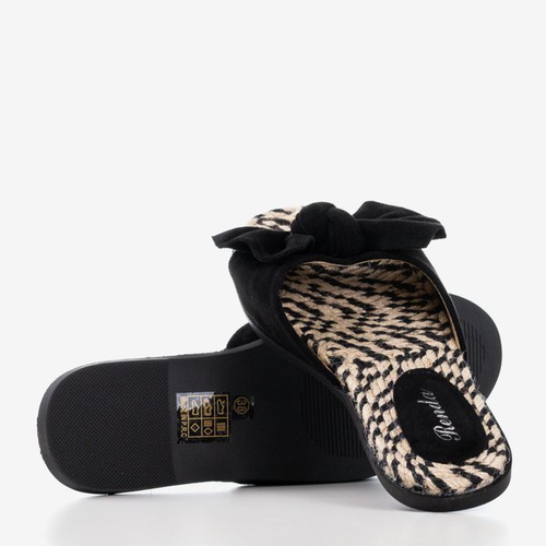 Жіночі чорні тапочки з бантом Revda - Взуття