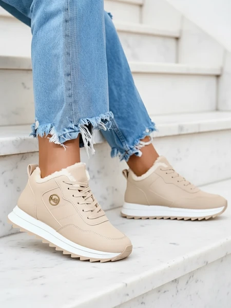 Royalfashion Beige Damen-Sportschuhe mit Wärmefutter Lahho