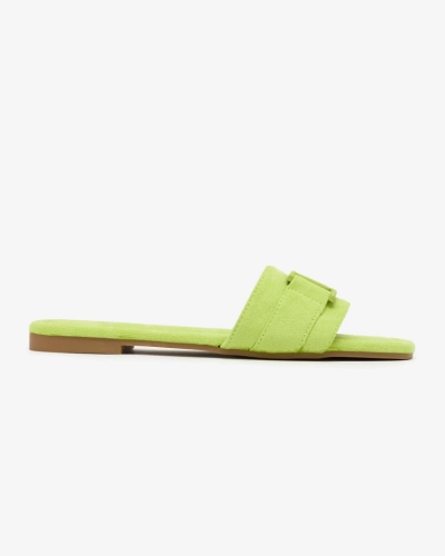 Royalfashion Neongrüne Damen Flip-Flops mit Schnalle Rydr