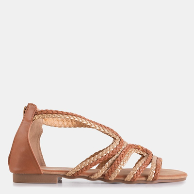 Beige Damen-Ledersandalen Frodita - Schuhe