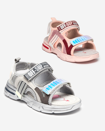 Pinke Mädchensandalen mit holografischen Einsätzen von Heilol - Footwear