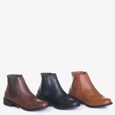 OUTLET Світло-коричневі жіночі чоботи Челсі на плоскому каблуці Timea - Туфлі