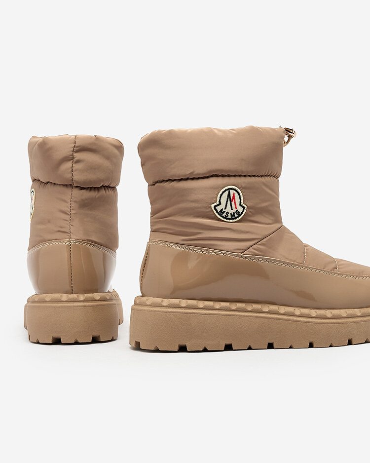 Royalfashion Damen Schlupf-Schneestiefel in brauner Farbe Ireda