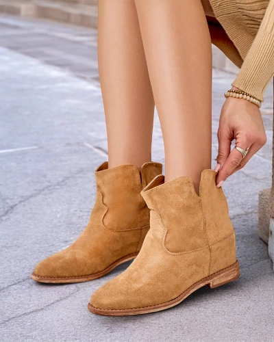 Royalfashion Stiefel im Cowboy-Stil auf verdecktem Keilabsatz Blueston