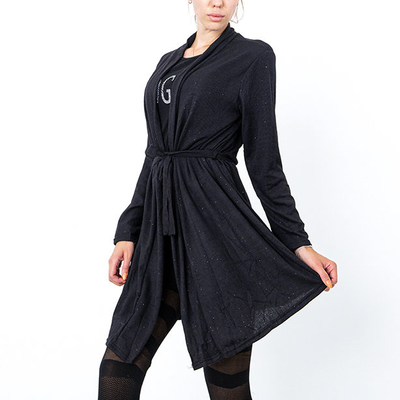Schwarzer Damen-Knoten-Cardigan - Kleidung