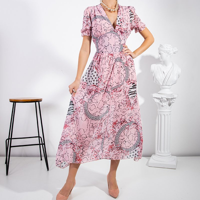 Damen rosa Maxikleid - Kleidung