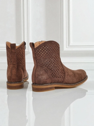 Royalfashion Damen Stiefeletten mit Ajourmuster Toffas