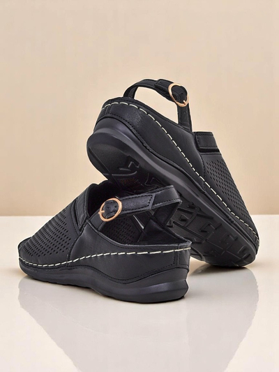 Royalfashion Damen Sandalen mit niedrigem Keilabsatz Mira