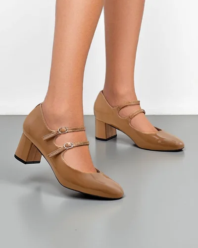 Royalfashion Patent Damen-High-Heels mit Riemen Ovigs