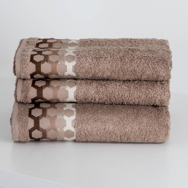 Braune Handtücher mit Mustern 3 Stück - Handtücher