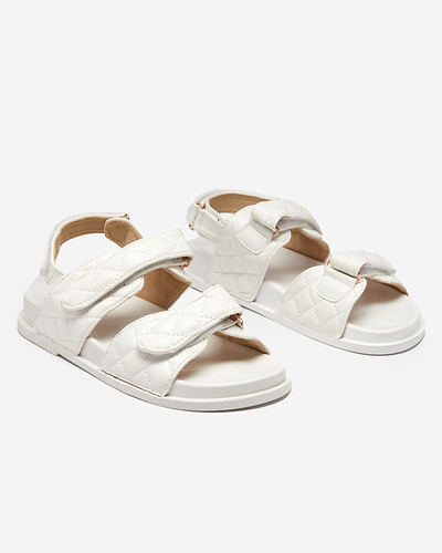 OUTLET Weiße Korine-Sandalen für Damen mit Klettverschluss - Schuhe