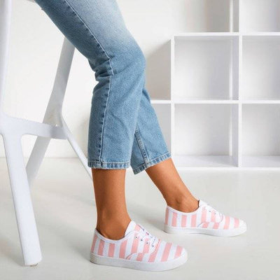 Rosa gestreifte Damenschuhe Anchor - Footwear 1