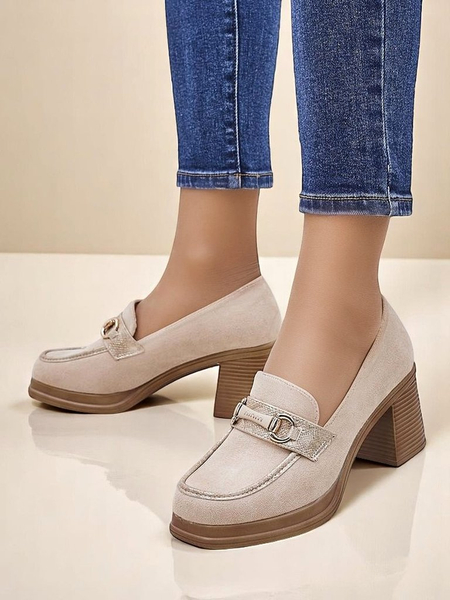 Royalfashion Damen-Blockabsatz-Loafer Apareus