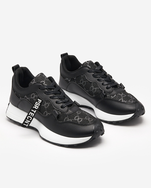 Чорні жіночі кросівки з модним принтом Tentis