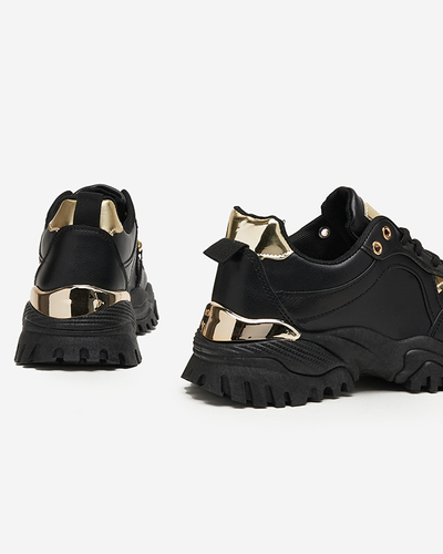 OUTLET Schwarze Damen-Sportschuhe mit Goldkette Evitos - Schuhe