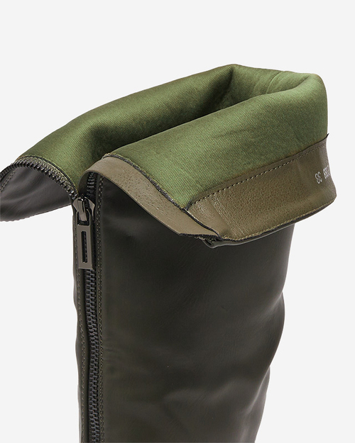 Темно-зелені жіночі неутеплені чоботи з еко-шкіри Verola