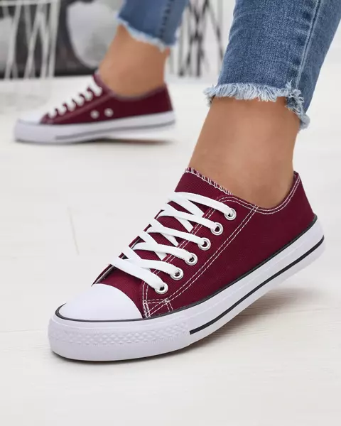 Kastanienbraune klassische Damen-Schnürsneakers Ogisa - Schuhe