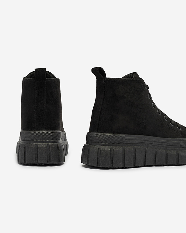 Schwarzer Damen-Schnürstiefel a'la sneakers Netara - Footwear