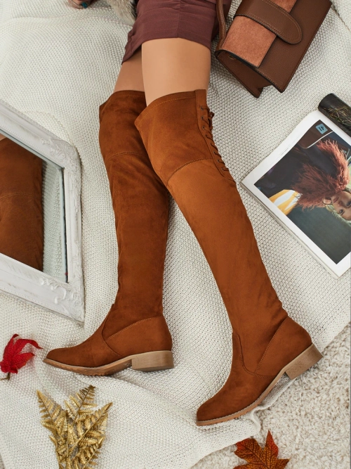 Жіночі ботфорти з екозамші Denvoria