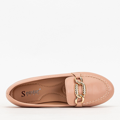 Rosa Damen-Öko-Leder-Loafer Zolli-Schuhe