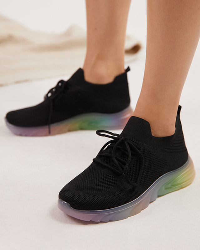 Schwarzer Damen-Sportschuh mit Afin-farbiger Sohle- Schuhe