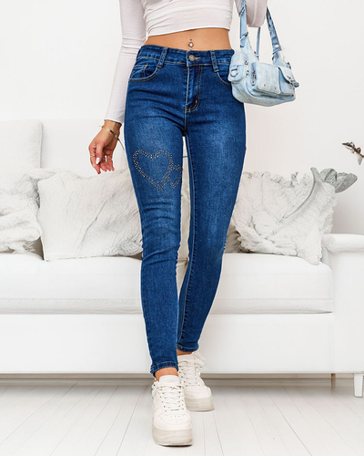 Royalfashion Damen Röhrenjeans mit Zirkonen