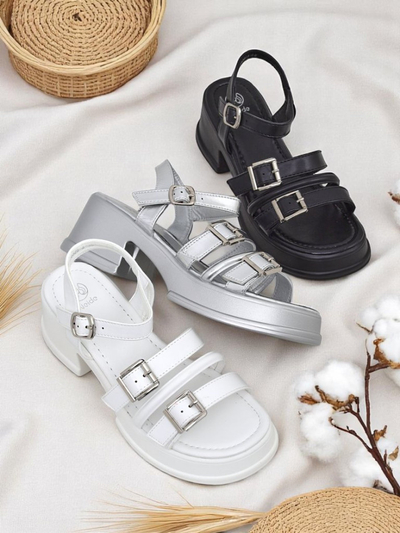 Royalfashion Damensandalen mit niedrigem Blockabsatz Otteze