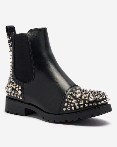 Damenstiefel mit Nieten in Schwarz Amerapi-Schuhe
