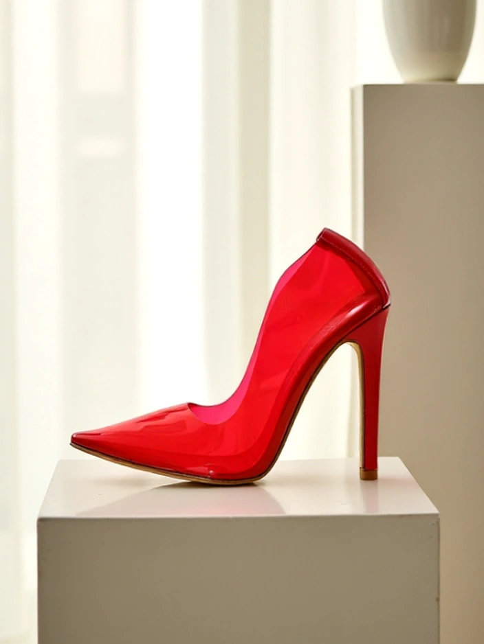 Royalfashion Transparente Damen-Stilettos Selqoa