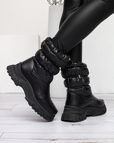 Dessi Schwarze gesteppte Schneestiefel für Damen - Schuhe