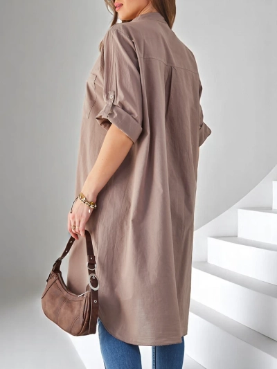 Royalfashion Baumwoll Langarm Damen Oversized-Shirt