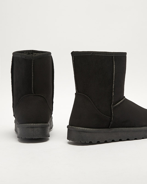 Черевики жіночі утеплені з екозамші чорного кольору Xetik - Взуття