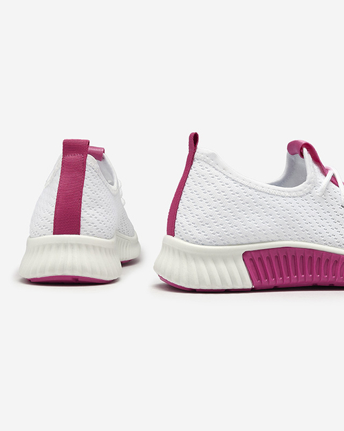 Білі жіночі спортивні туфлі зі вставками кольору фуксії Kedeti - Взуття