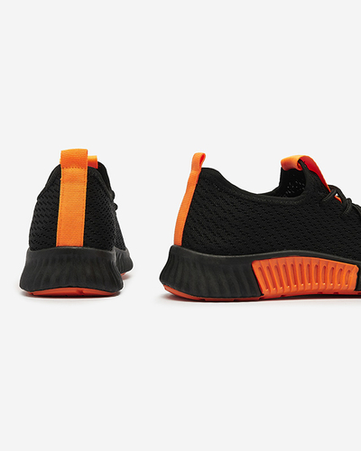 Schwarze Damen-Sportschuhe mit orangefarbenen Einsätzen Keteti - Schuhe