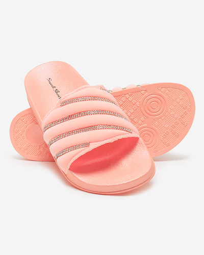 Hellrosa Damen Flip-Flops mit Zirkonen Erikis - Schuhe