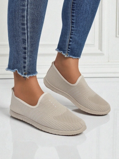 Damen Mokassins Callista Beige aus atmungsaktivem Stoff Frühling Sommer