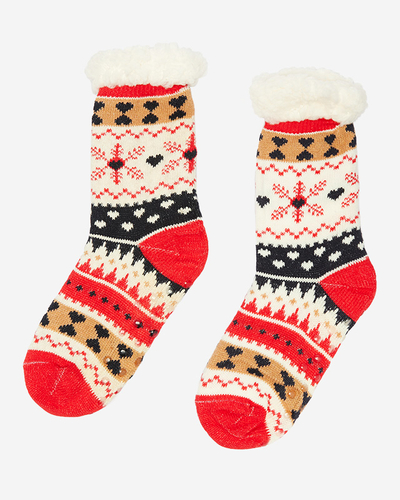 Bunte Damensocken mit Weihnachtsmuster - Unterwäsche
