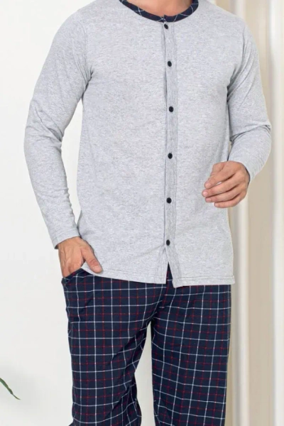 Royalfashion Herren Karo Baumwollpyjama