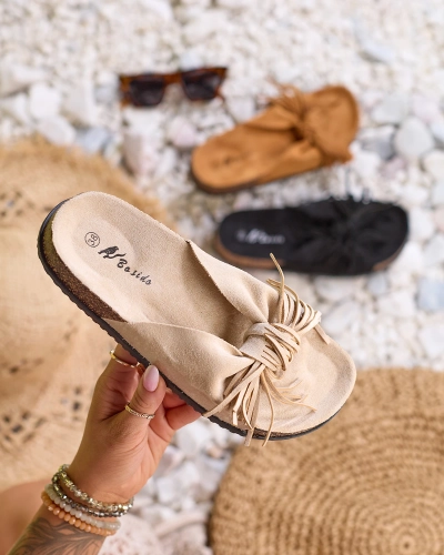 Damenhausschuhe mit beigen Quasten Guttis - Footwear