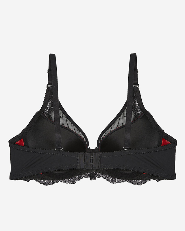 Schwarzer und rosafarbener Damen-BH mit Spitzenverzierung - Dessous