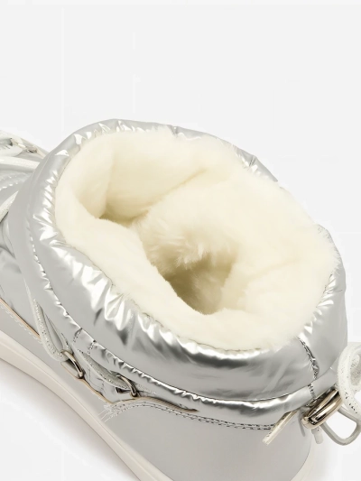Royalfashion Damen Silber Vevnose Schlupfstiefel a'la Schneestiefel